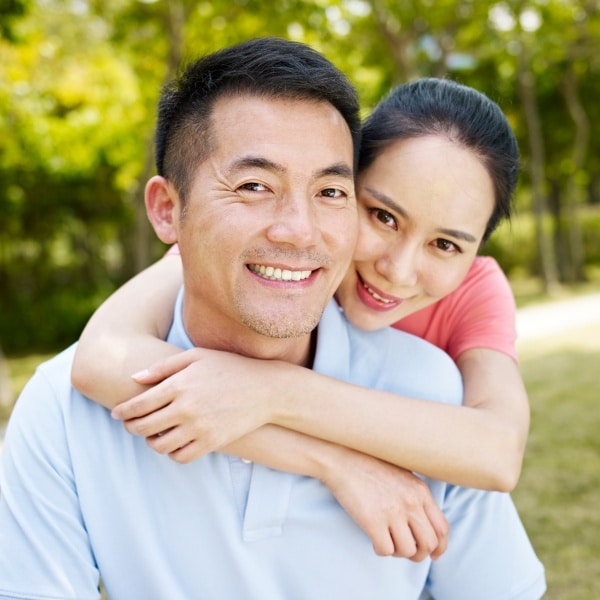 Happy Asian couple - -representing Estate Planning