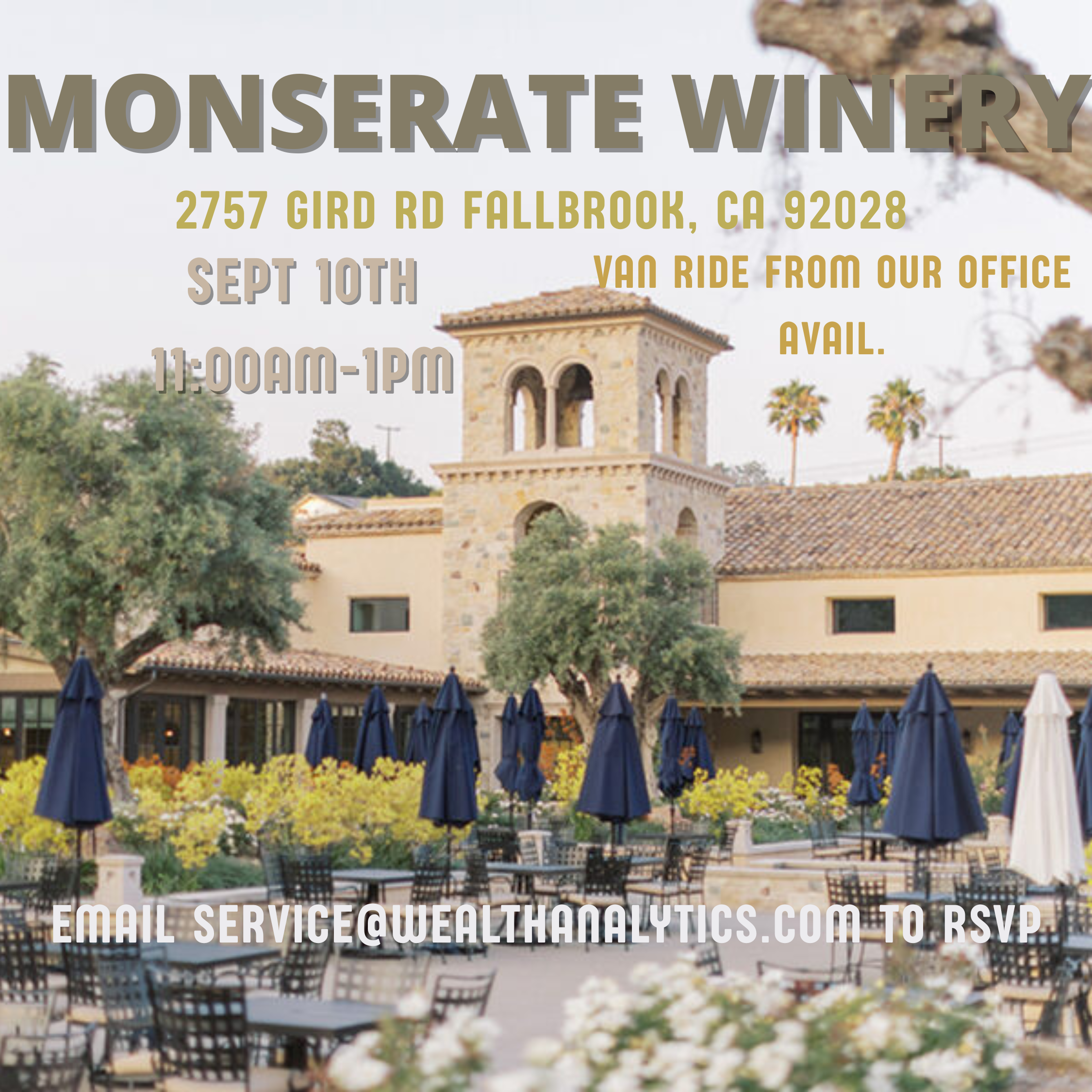 Monserate Winery - September 10th - Del Mar